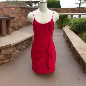 Parker Black Pink Ruffle A Line Party Cocktail Dress Sexy Formal Wedding‎ Size 6